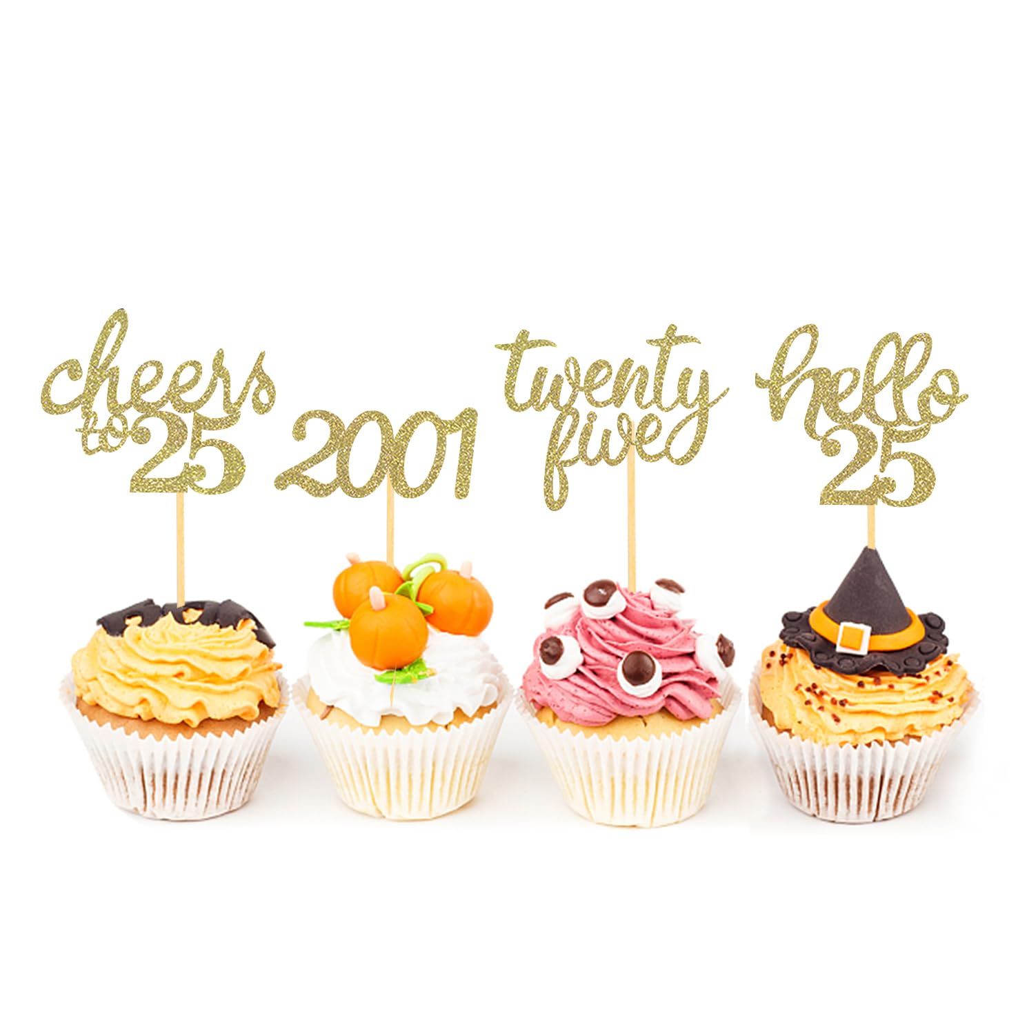 Lot De 25 Décorations De Gâteau D'Anniversaire Enfants - Happy Birthday, Cupcakes, Motifs Colorés - 6