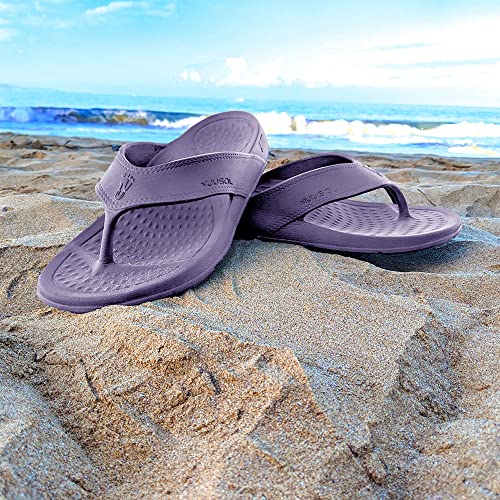 Image of NUUSOL Unisex Cascade Flip Flops; Non-Slip Hiking /Plantar Fasciitis Footwear; Soft Cushion, Lightweight & Comfortable; Arch Support & Textured Footbed, Pain Relief for Joint, Neck & Back Injuries