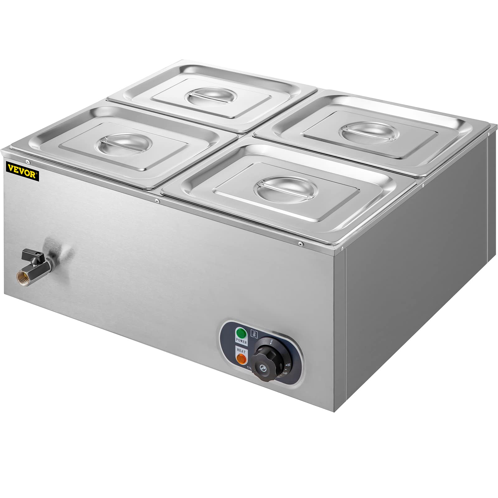 Buy VEVOR Commercial Food Warmer 4Pan 1200W Electric Countertop Steam