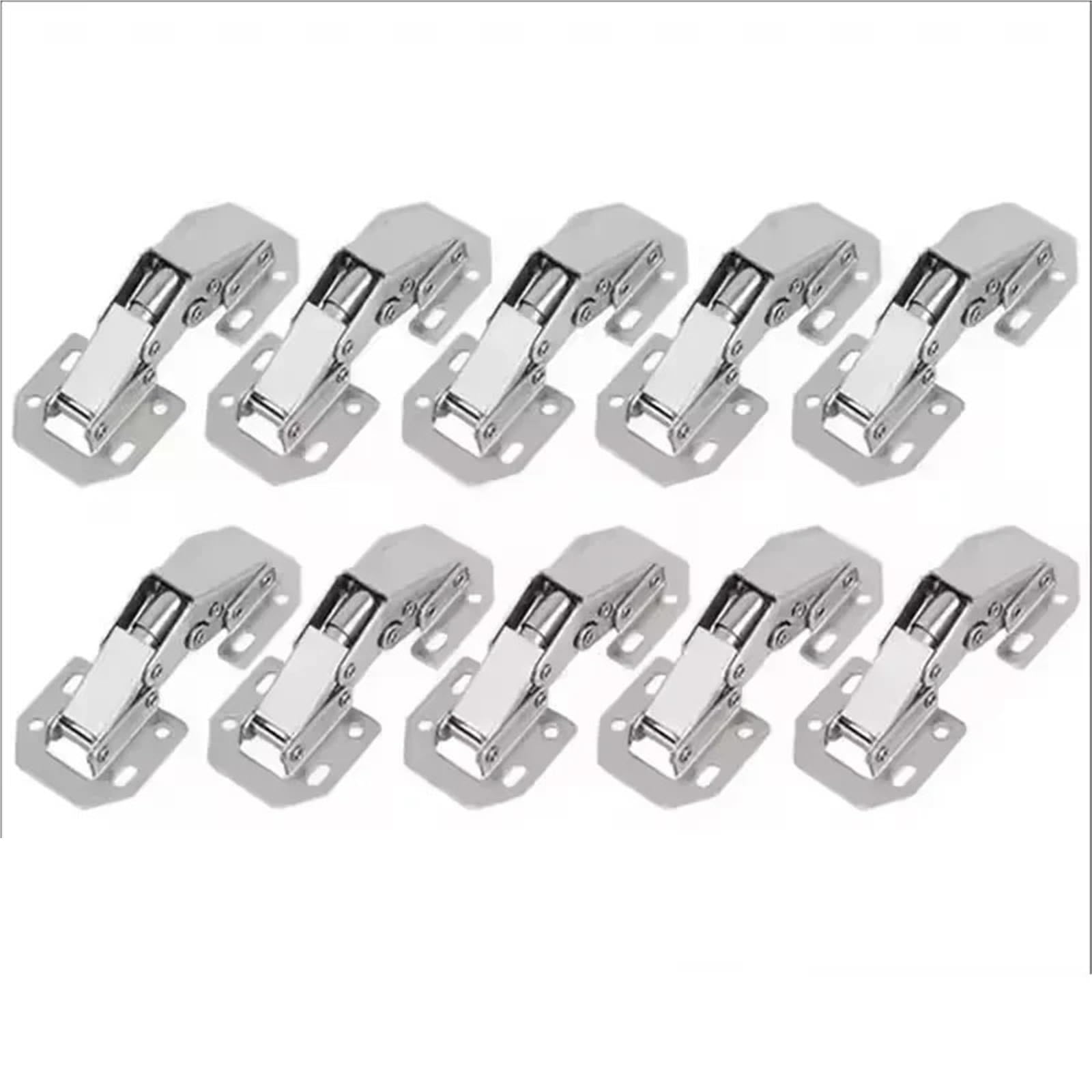 Cabinet Hinges 10PCS 90 Degree Cabinet Hinges No-Drilling HoleHydraulic Buffer Hinge Kitchen Cupboard Furniture Hardware for Cupboard Furniture