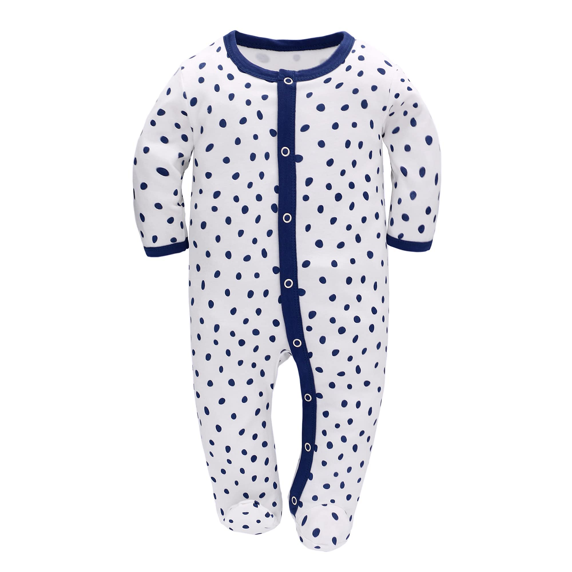 3 pièces bébé barboteuses bébé pyjama sac de couchage en coton avec pieds avec boutons Gr. 56 62 68 pour nouveau-né filles