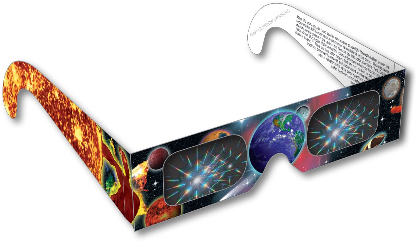 Rainbow Symphony 3D Fireworks Glasses -Planet #2 Design, Package of 100