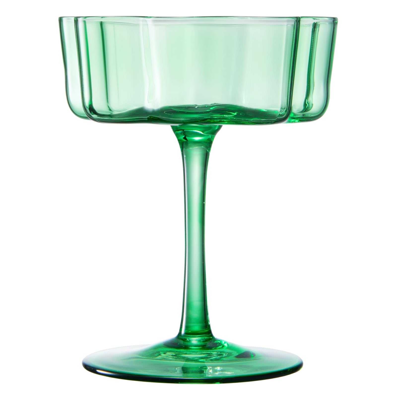 Khen Flower Vintage Wavy Glass Coupes Martini, Champagne & Cocktail Coupes - Set of 2-7oz Colorful Cocktail Glasses & Champagne, Prosecco, Mimosa Glassware Copyright Design - Amethyst Purple: Jade Set of 2