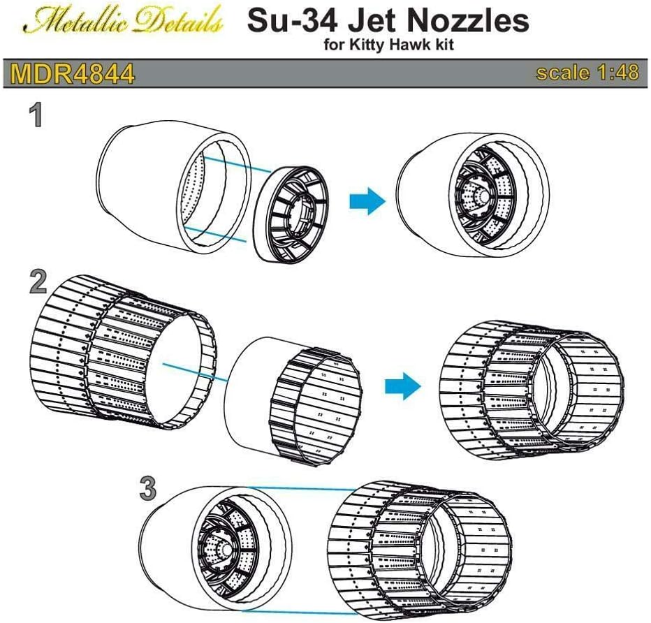 Bundle Metallic Details 1/48 MDR4836+MDR4844 Su-34 Jet nozzles+Cockpit Set