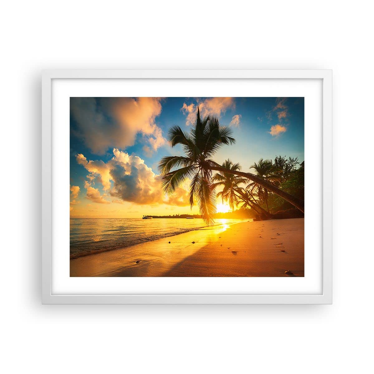 Muolunna S04962 - Lienzo Decorativo Grande Para Pared, Diseño De Olas De Playa, Atardecer, Océano, Playa, 1