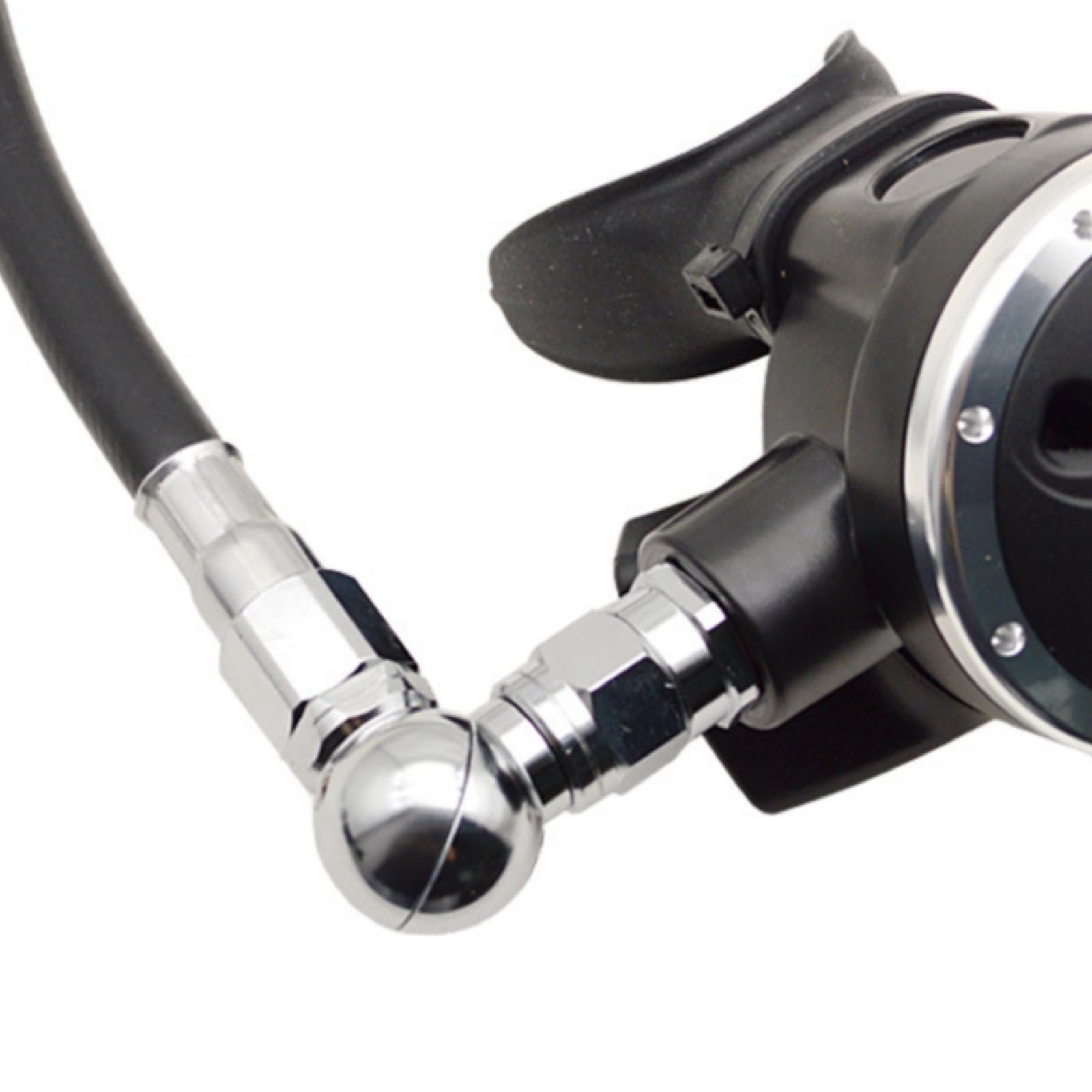 360-Grad-Swivel-Adapt vchromt Atemregladapt mit Drehgelenk leicht Tauchregladapt für Sporttauch