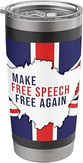 Make Free Speech Free Again: UK Flag Conservative Stainless Steel Insulated Tumbler