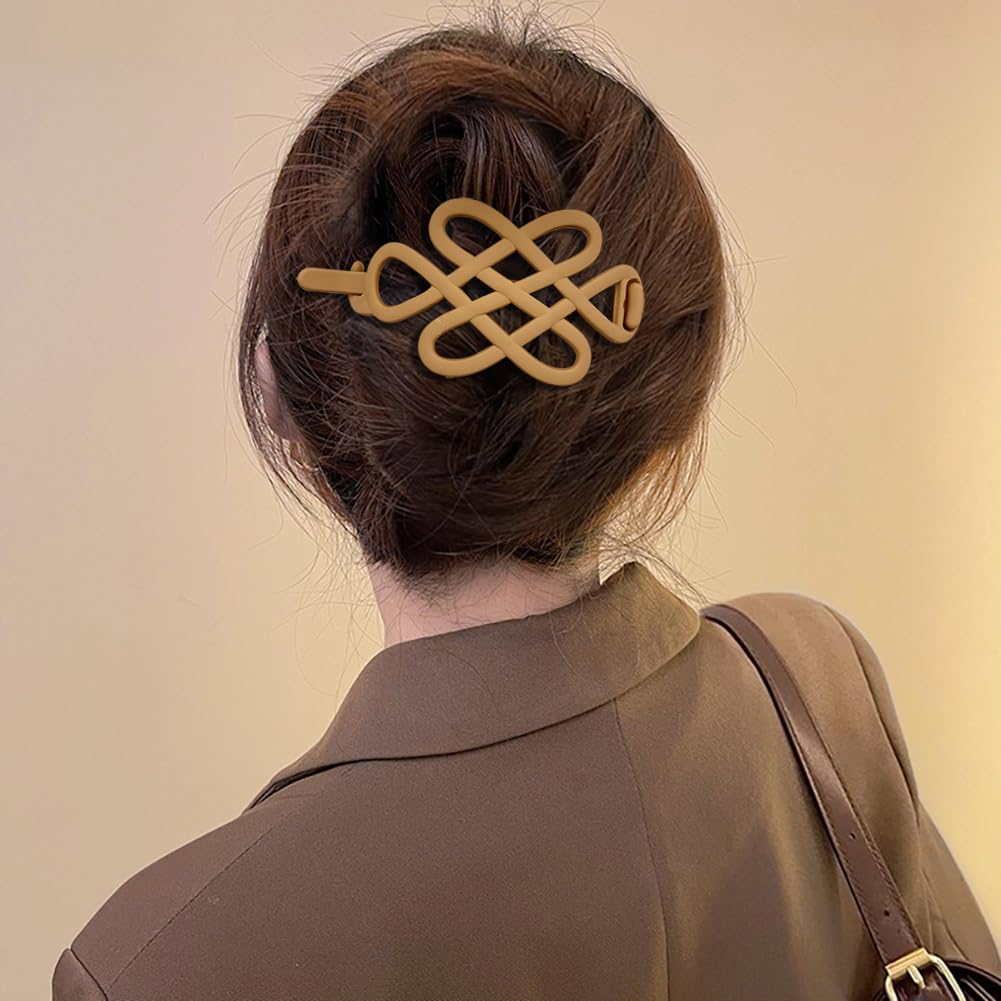 6PCS French Concord Flat Hair Clips,4.7 Inch Hollow Curved Hair Claw, Strong Hold Hair Clips for Fine Hair Thick Hair Short Hair Ladies - Image 4