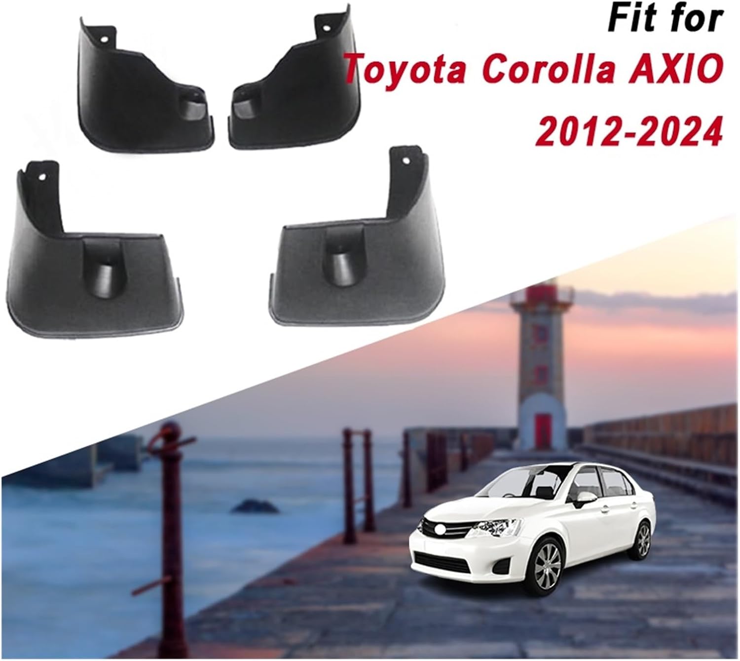 Tailor-Made Mud Flaps，Compatible With Toyota Corolla AXIO 2007-2024 Fender Guards - Robust And Simple Installation(2007-2011)