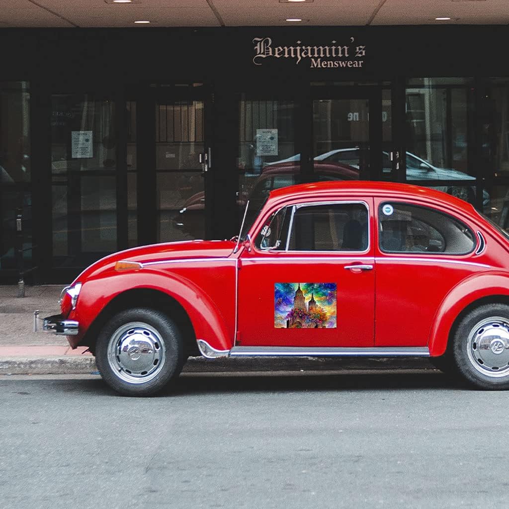 New York Skyline Car Magnet 2 PCS - Creative Car Magnet - Landscape Sticker