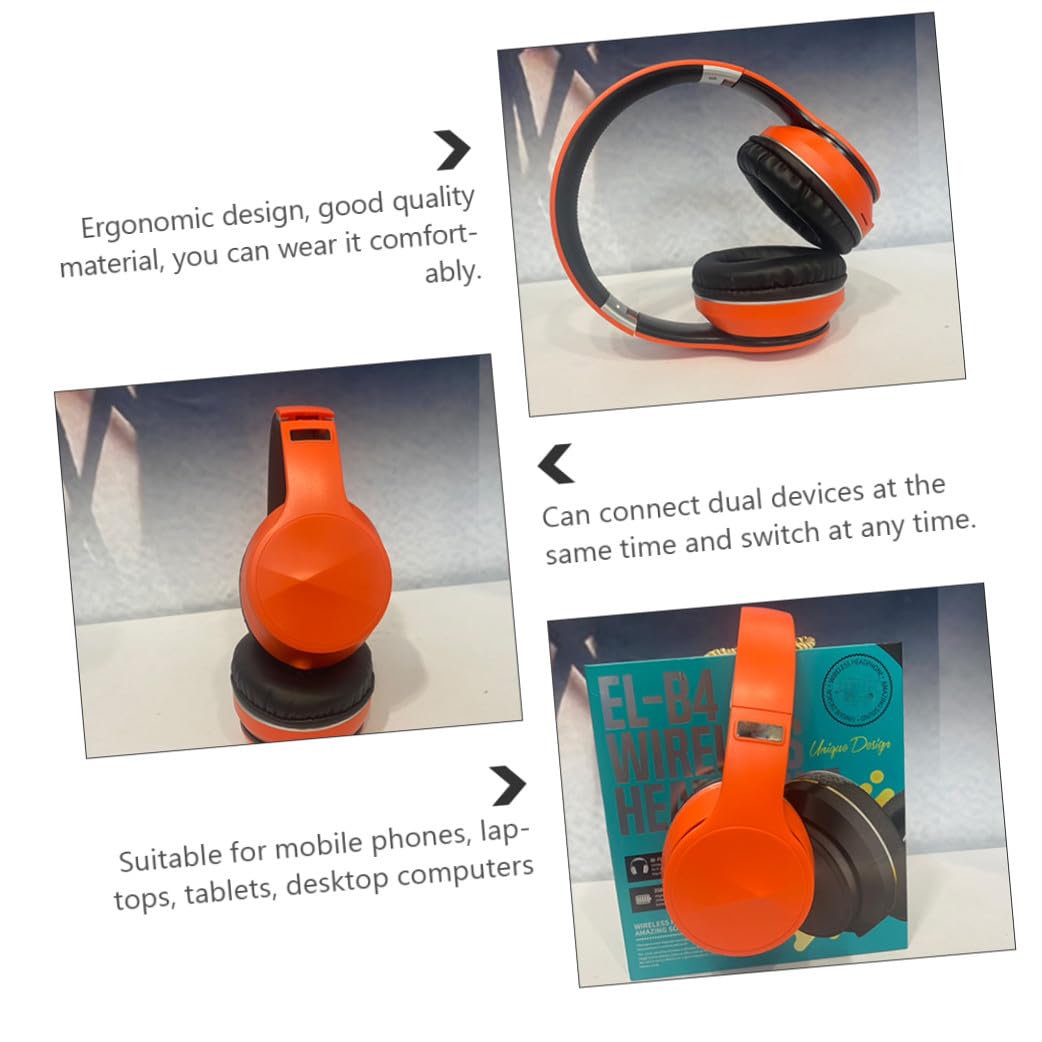 Cuffie da Gioco Wireless Pieghevoli Arancioni, Driver 40mm Abs | Connessione Wireless 5.0, Impedenza 32 Ohm, Fascia Regolabile, Padiglioni Traspiranti, Batteria 250 Mah