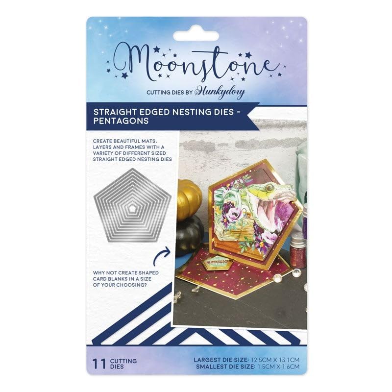 Hunkydory Moonstone Dies - Straight-Edged Nesting Pentagons - MSTONE777