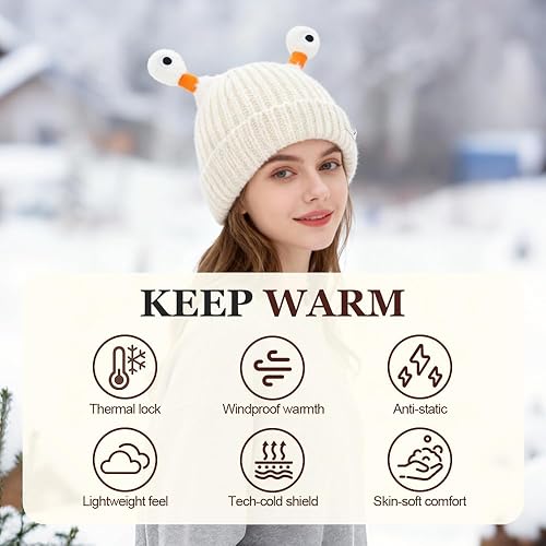 Miniatura 4 de KAMOJI Sombrero de punto de monstruo pequeño monstruo brillante de invierno para padres e hijos, 2026 nuevo sombrero de punto de monstruo brillante