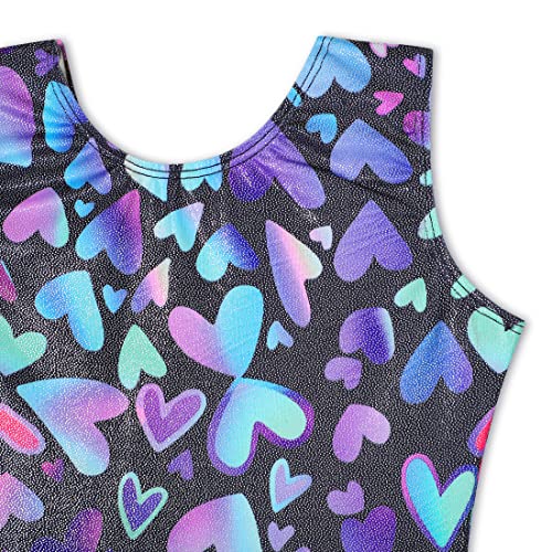 Image of EQSJIU Gymnastics Leotards for Girls Kids Rainbow Mosaic Mermaid Butterfly Stars Leopard Galaxy Tie Dye Cosmos Leopard