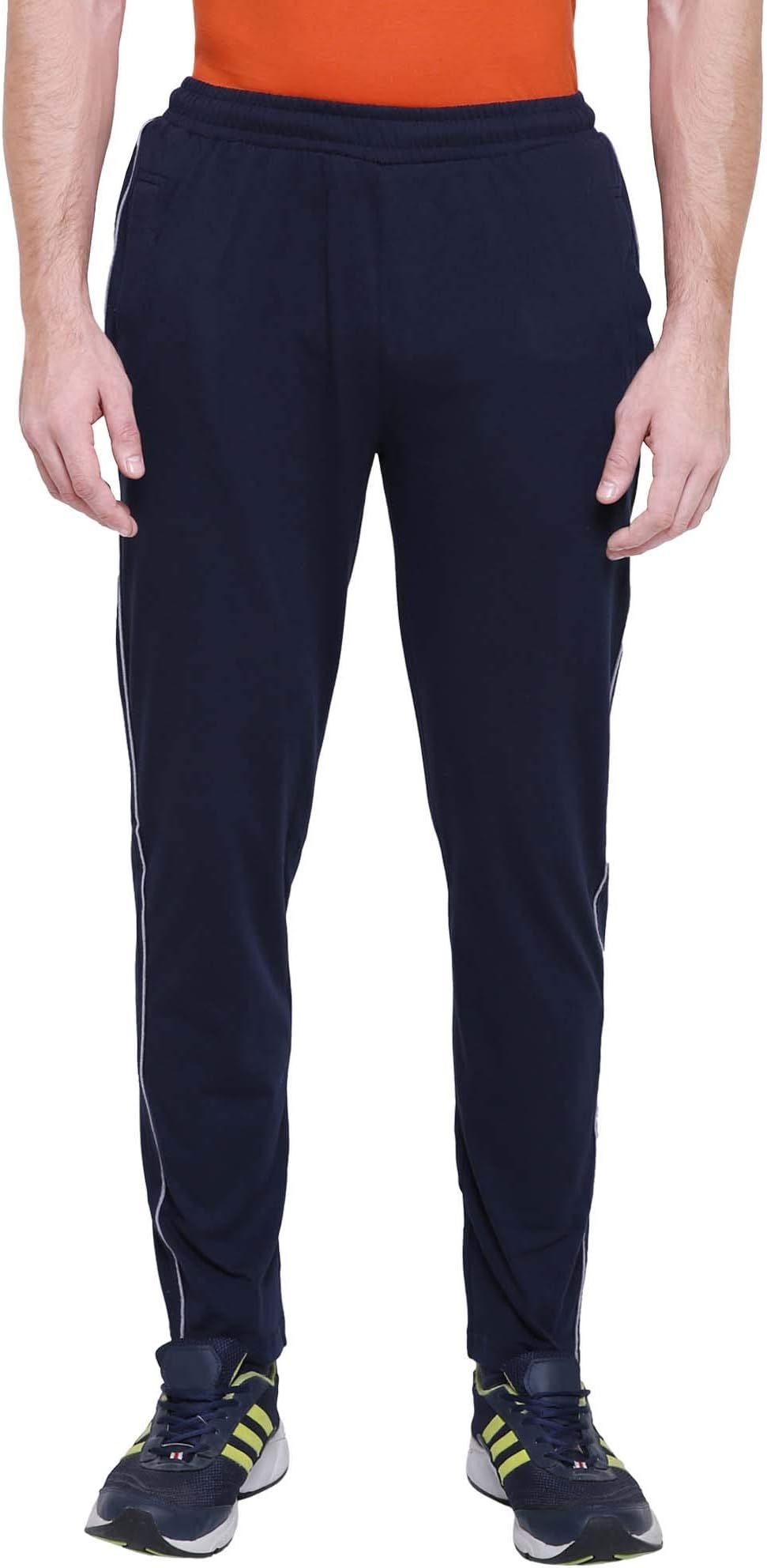 Men's Navy Blue Solid Trackpant with Two Side Pocket