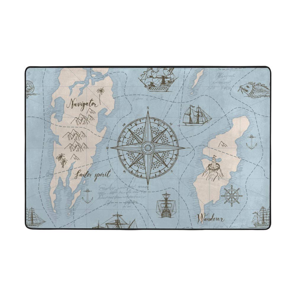 Tapis carte bleue vintage pour un salon cosy au style rétro français