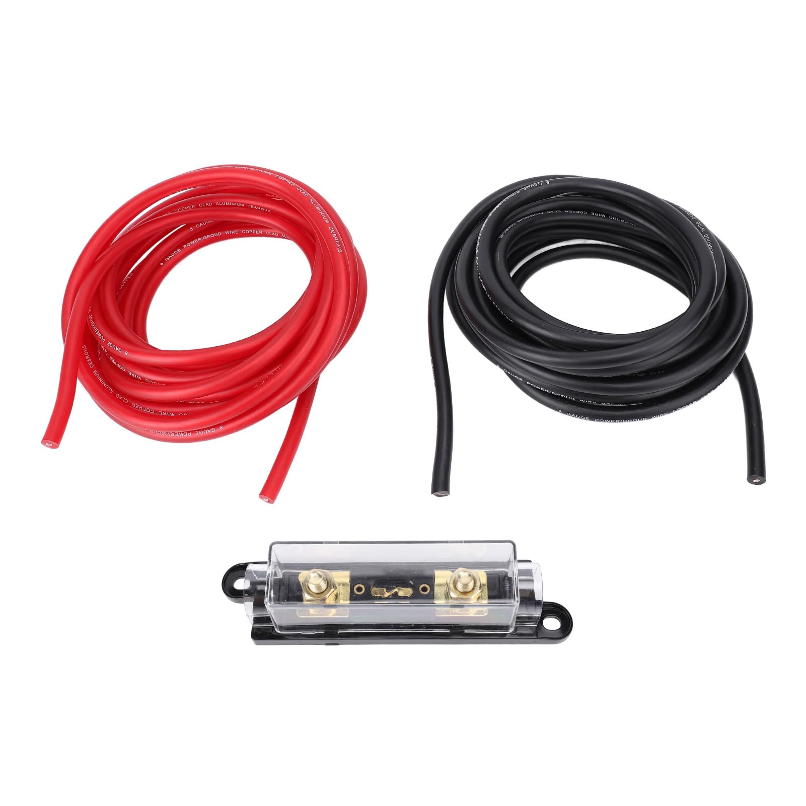aqxreight Cavo di Messa A Terra di Alimentazione in Alluminio Rivestito in Rame Stabile da 20 Piedi, 8 AWG, con Scatola da 100 A, per Sistemi Audio per Rimorchi per Auto e Altro Cavo 8 AWG di Terra