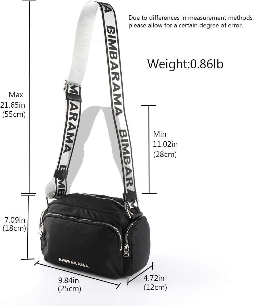 Medium Nylon Pocket Crossbody Bags for Women's,Adjustable Strap Shoulder Bag for Unisex,Travel Bag for Everyday Use - Image 4