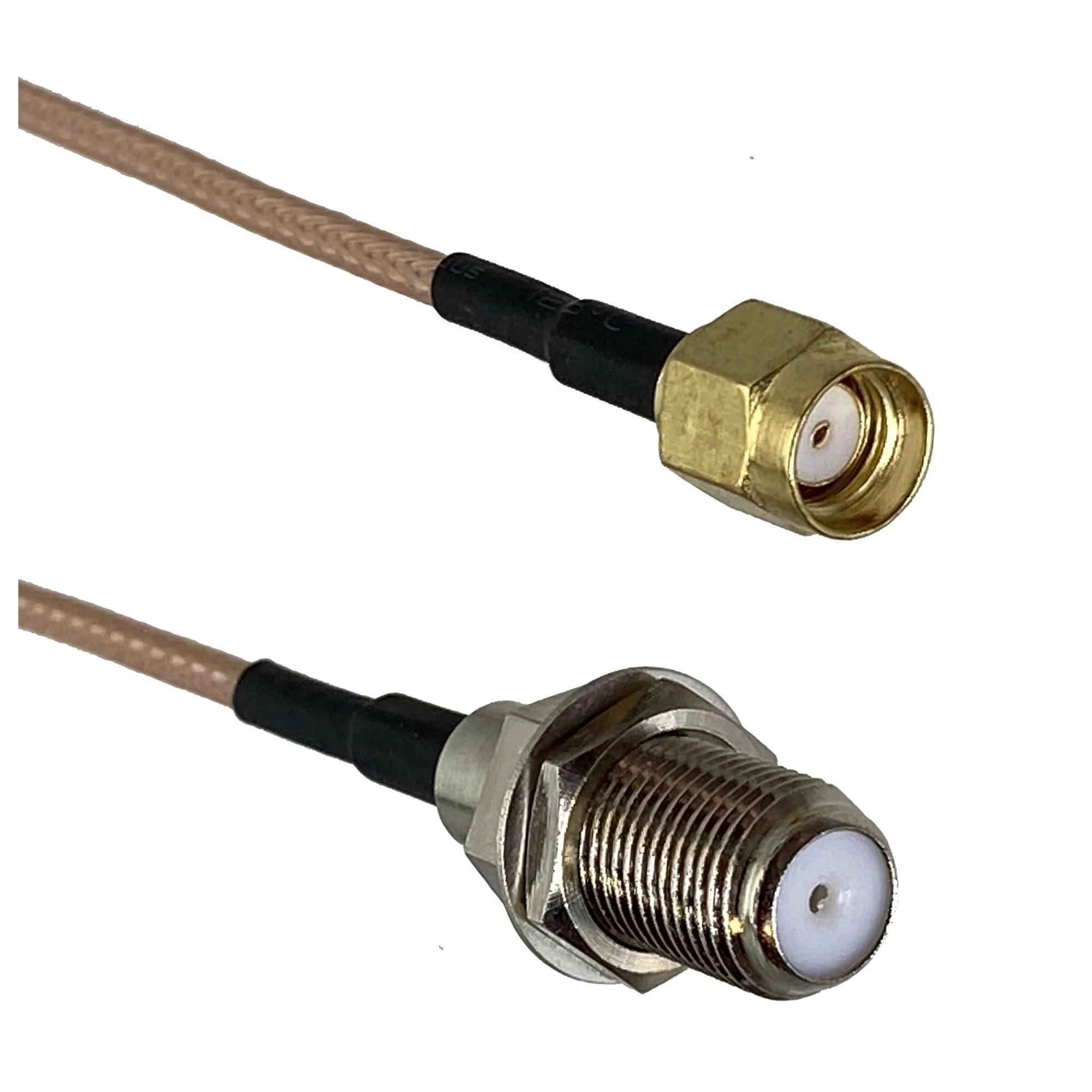 Câble de raccordement RG316 F TV vers F SMA RP SMA mâle et femelle à angle droit et à angle droit, 4 pouces à 10 pieds(F F to RPSMA M,6inch (15CM))