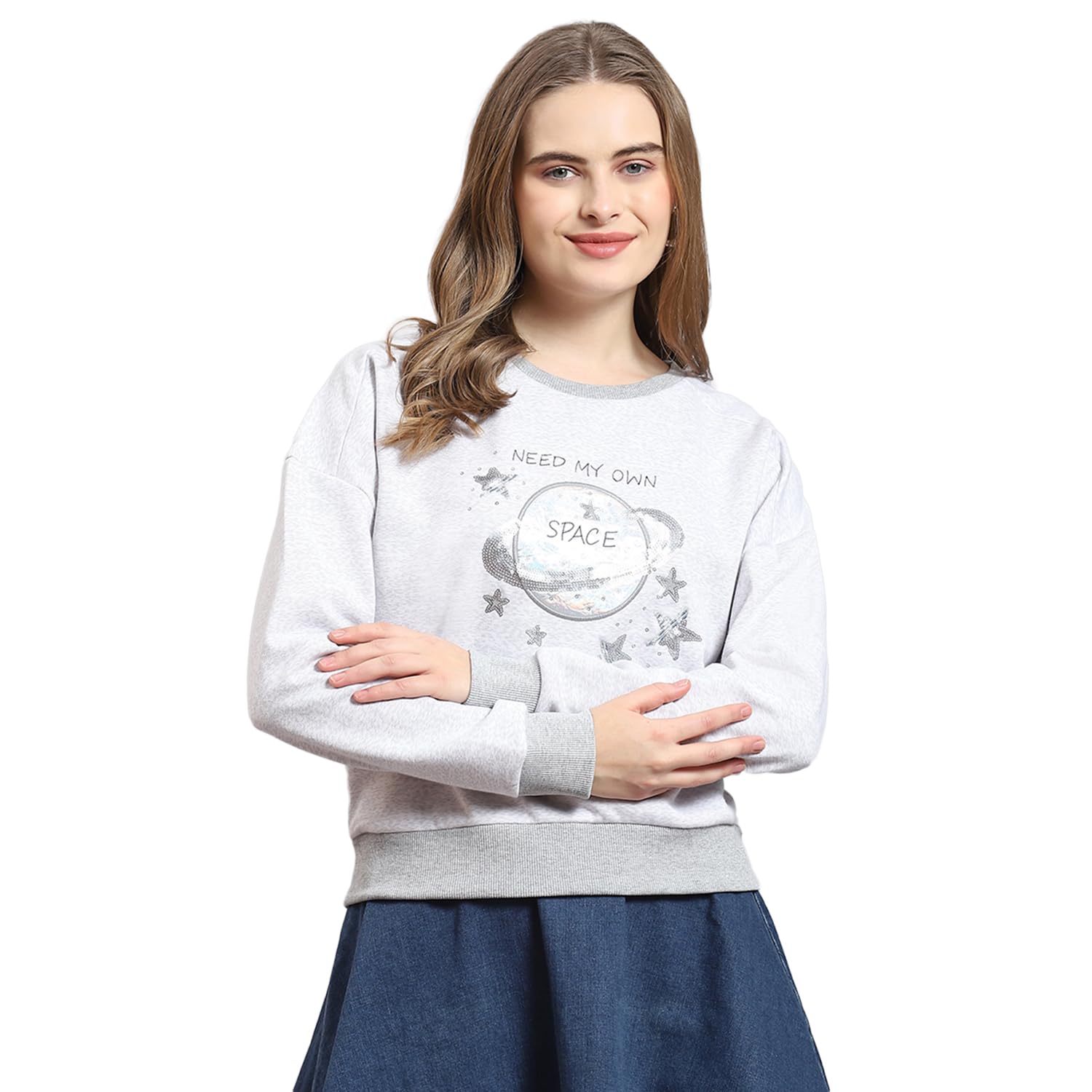 Monte Carlo Womens Embellished Round Neck Full Sleeve Casual Sweatshirt (223062606)-picture-29