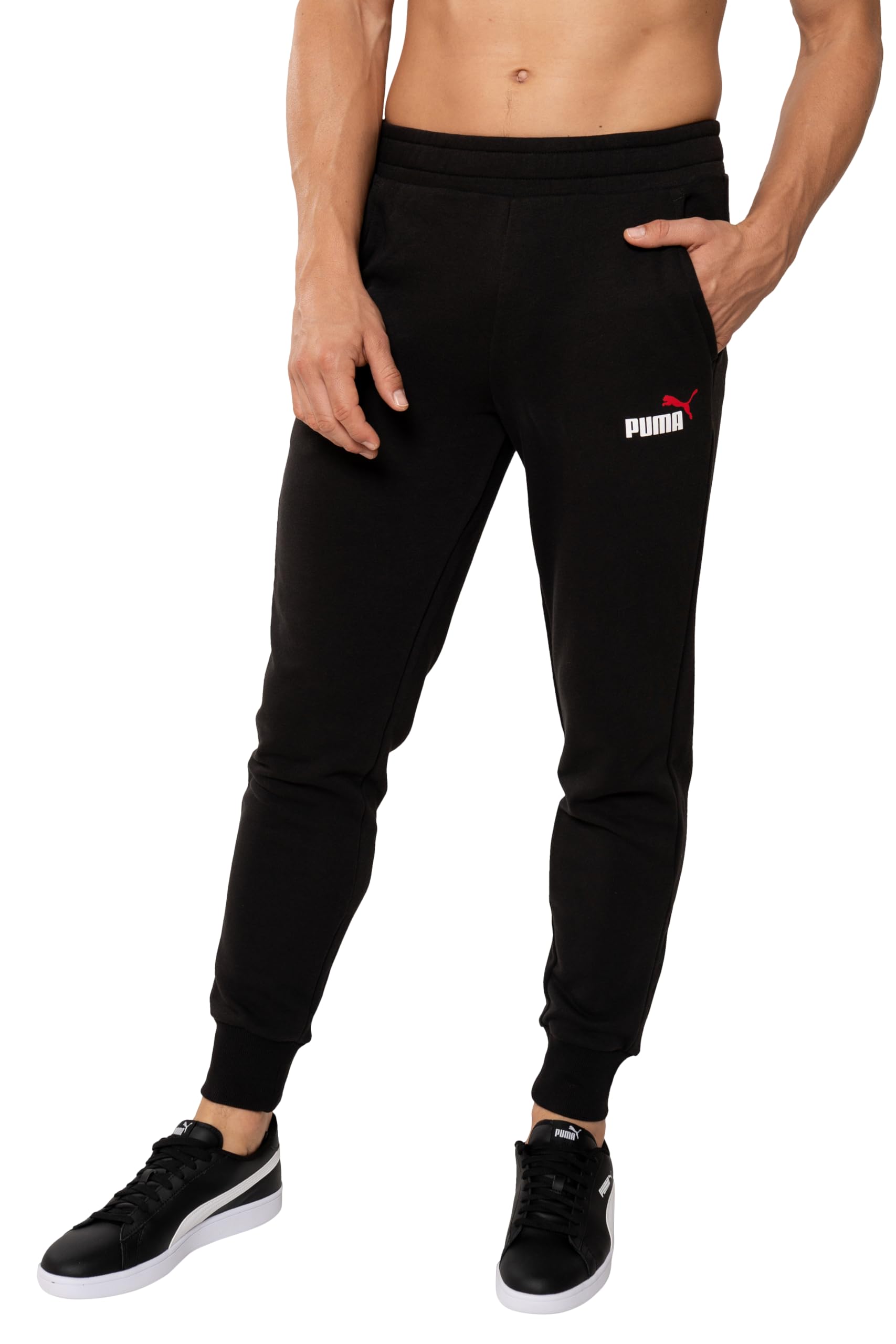 PUMA Statement Deluxe Edition - Pantalones de chándal de algodón, Negro , M