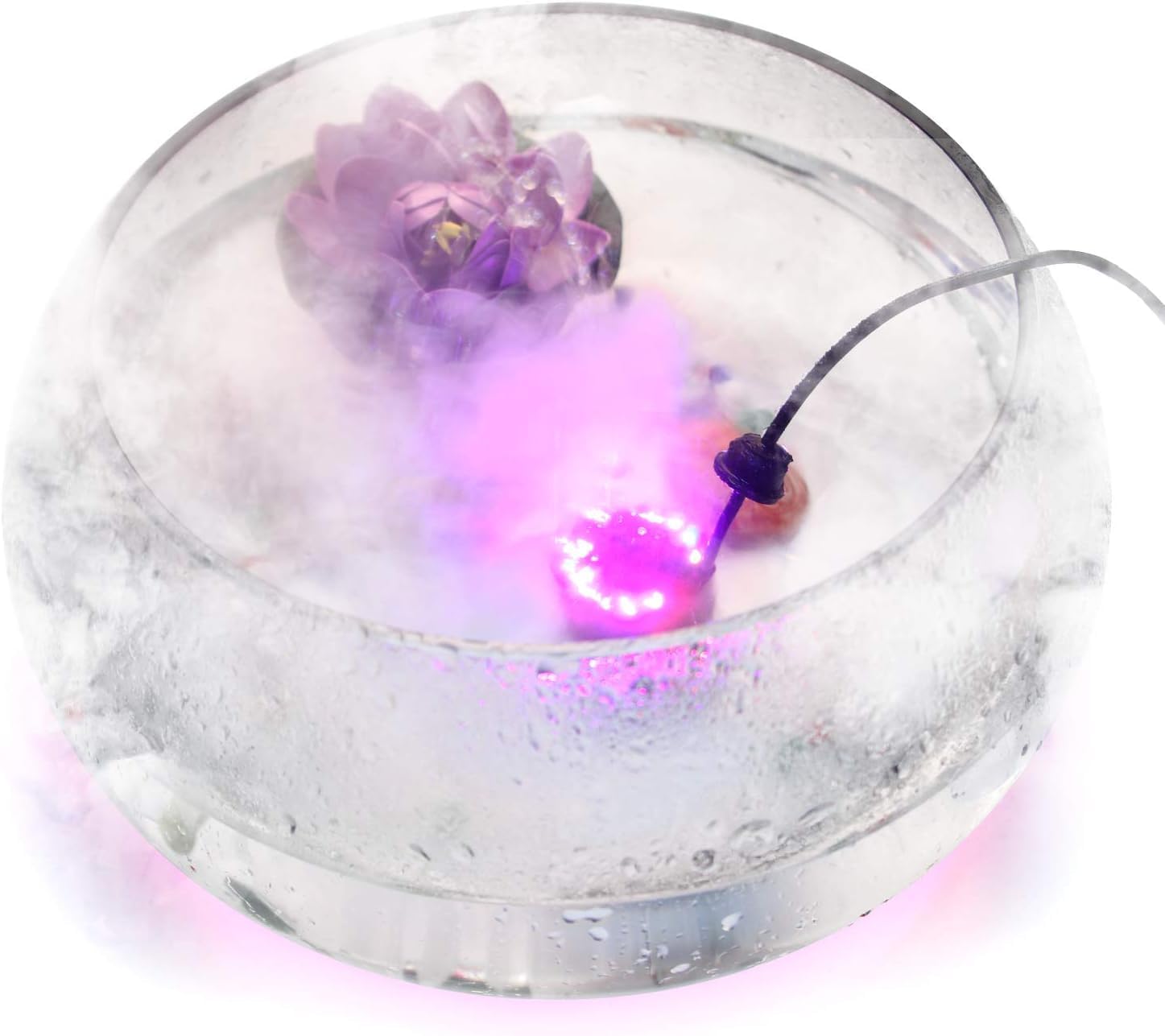 IMAGE Mist Maker Fogger Water Fountain Pond Fog Machine Atomizer Air Humidifier with 12 LED Light Color Change for Halloween, Black