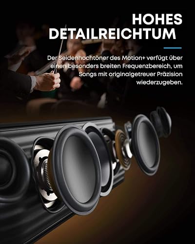 soundcore Motion+ Bluetooth Speaker - Portable, Hi-Res 30W Audio, Enhanced Bass and Treble, Wireless, Customizable EQ, 12H Playtime, IPX7 Waterproof, USB-C, Ideal for Home Office - 4