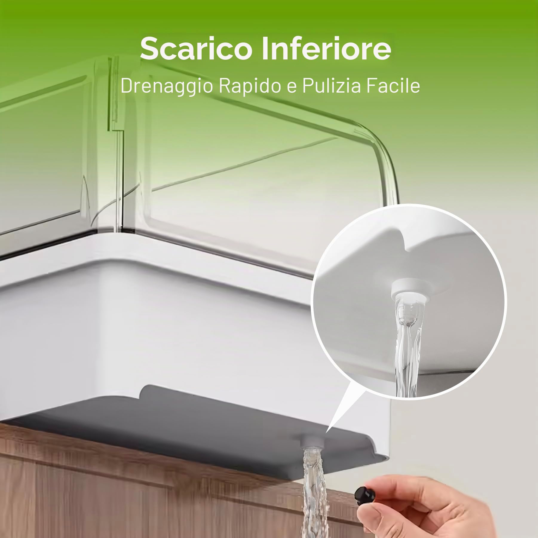 Kit per acquario per tartarughe acquatiche, con area multifunzione, nascondiglio, luce UV, filtro dell'acqua, rete per pesci, drenaggio, pianta per tartarughe, rettili, granchi