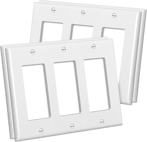 CML - Placas decorativas de pared de 3 segmentos, paquete de 4 cubiertas para receptáculos de toma de corriente y placas para interruptores, tamaño