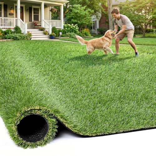 Image of Artificial Grass Rug Indoor Outdoor 7 x 15FT Faux Grass with Drainage Holes