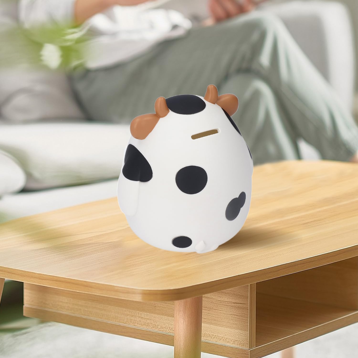 Simpatico Salvadanaio per Mucca, Scatola Portamonete a Forma di Animale Dei Cartoni Animati, Decorazioni per La Casa Dipinte a Mano, per Banco di Studio Familiare