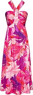 2025 Women's Criss Cross Halterneck Sleeveless Summer Floral Print Flowy A Line Maxi Dress - Buy now
