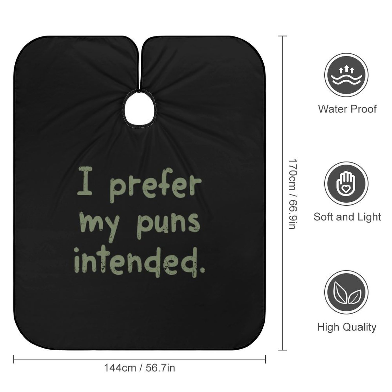 Prefer My Puns Intended Hair Cutting Cape for Men Women Waterproof Barber Cape Adjustable Salon Haircut Capes