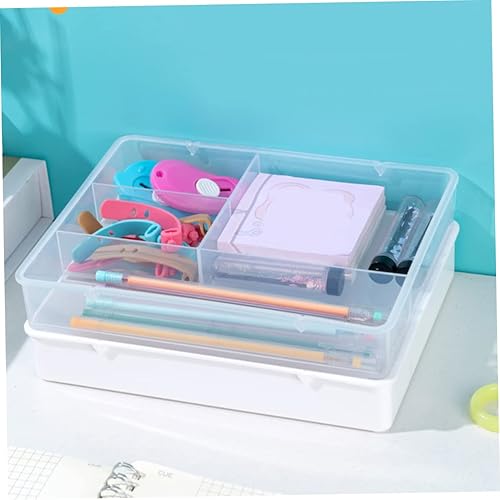 Miniatura 2 de Tofficu Caja de almacenamiento de 2 compartimentos para cubiertos, organizador de pinceles de tocador, organizador de escritorio y accesorios,