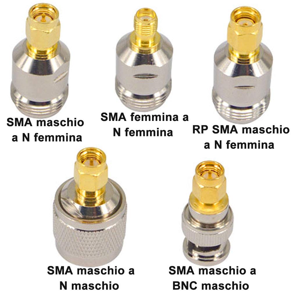 Kit 20 Adattatori RF: Connettori BNC, N, SMA, UHF Maschio E Femmina - Foto 4