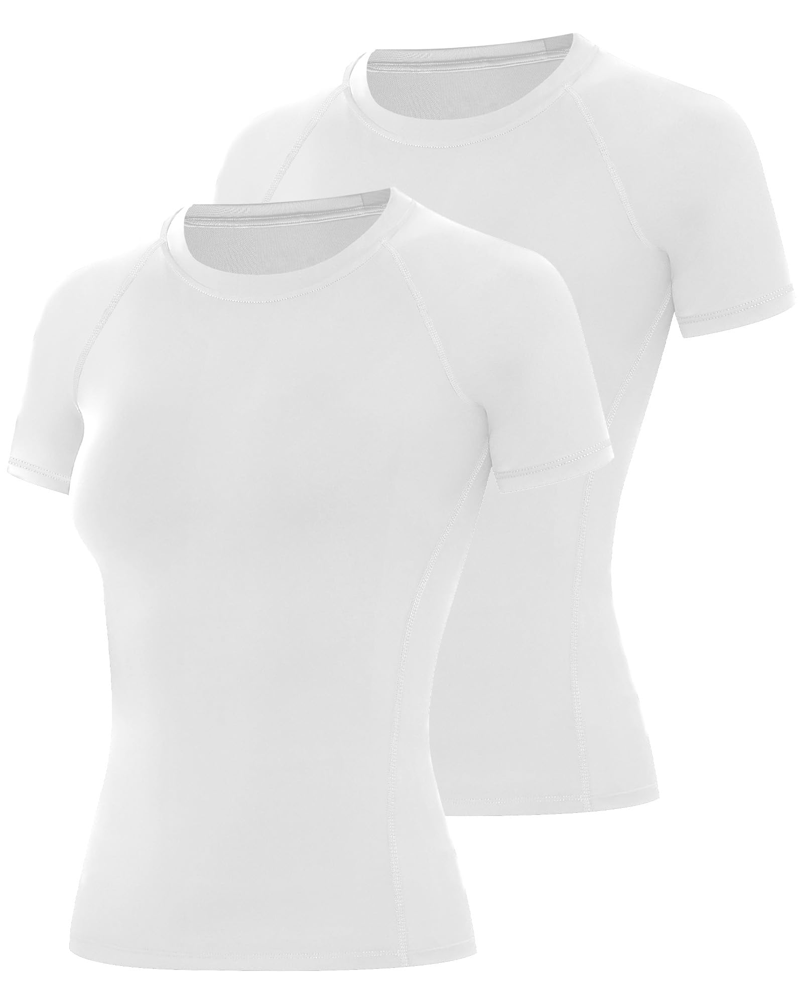 Runhit 2 Pack Compression Shirt Women Short Sleeve Workout T-Shirt UPF 50+ Athletic Moisture Wicking Yoga Base Layer Tops