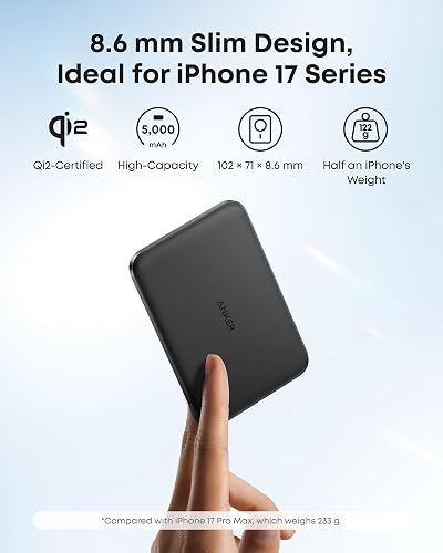 Anker Nano Batterie Externe MagSafe Certifiée Qi2 5000 mAh 15W - 3