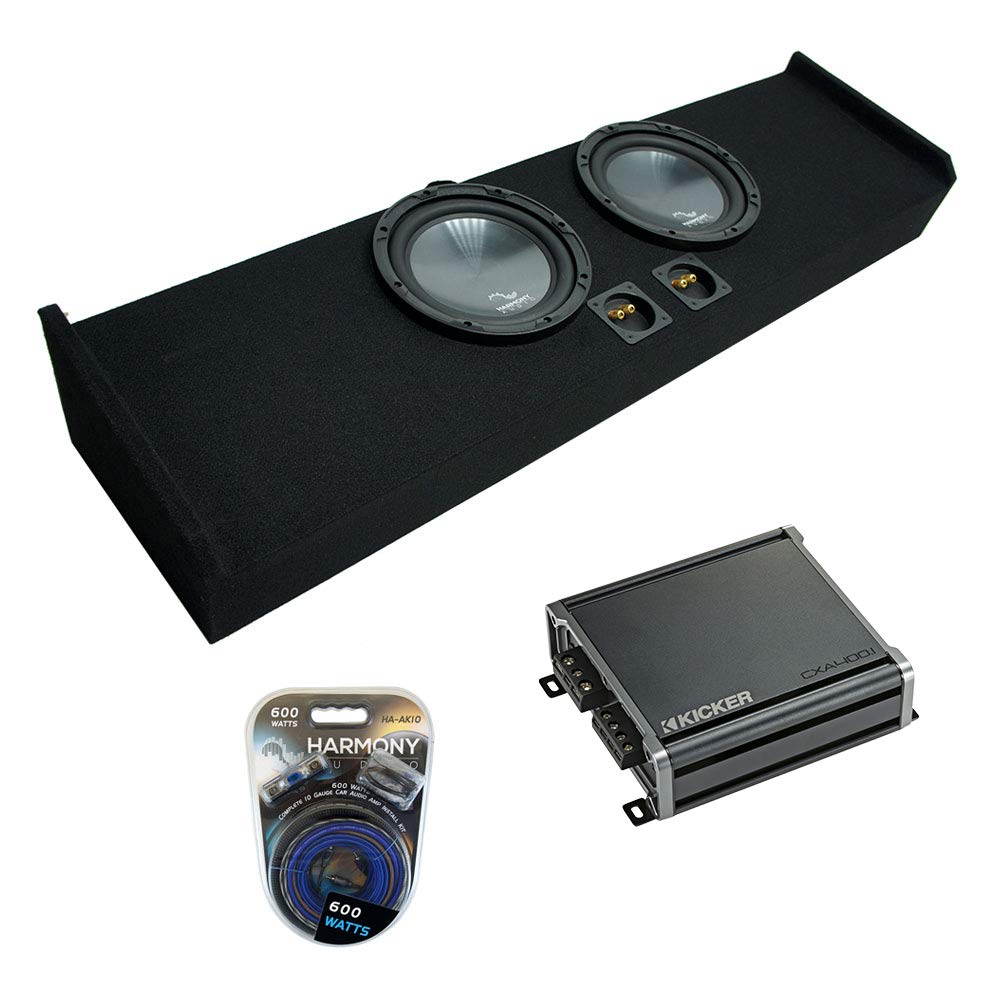 Harmony Audio HA-R124 Basic Compatible with Ford F-150 Super Crew Truck 2009-2015 Bundled with KIC19-46CXA4001 Mono 800W Amp & FORD2X12-150-CREW-09 Dual 12