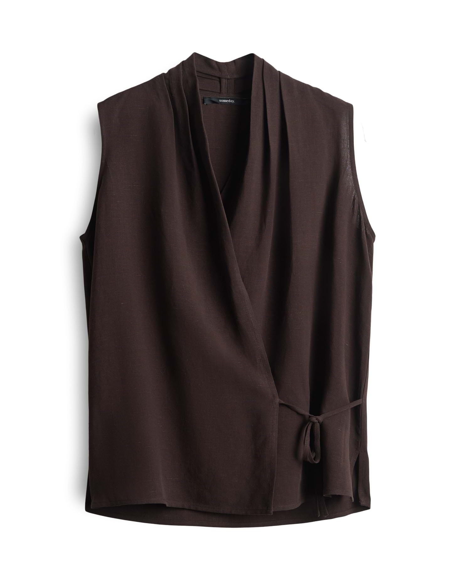 someday Blusa para mujer | Blusa de lino ZIANG en moderno aspecto envolvente