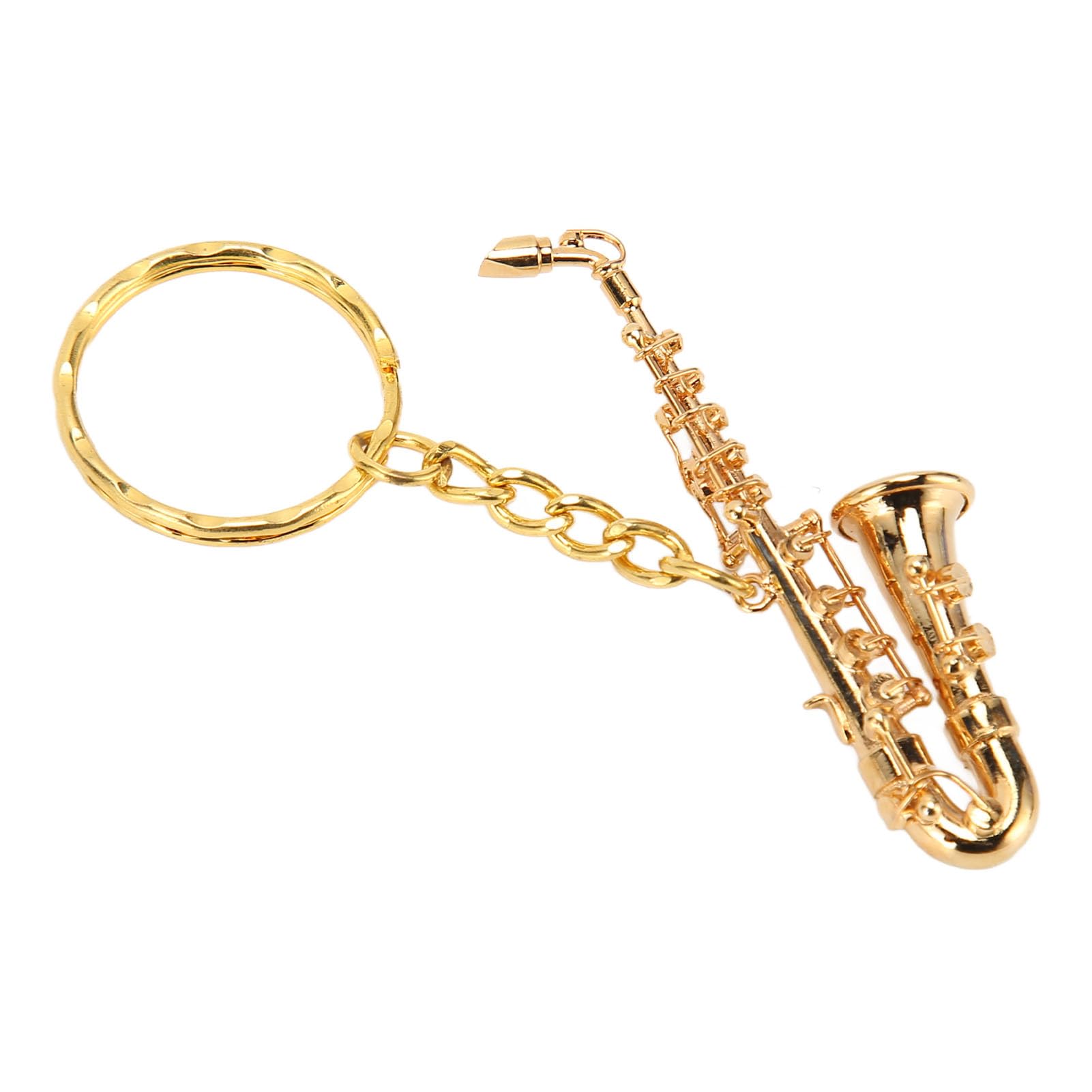 Saxophon Anhänger Schlüsselanhänger, Tragbarer, Lustiger Messing Miniatur Saxophon Musikinstrument Schlüsselanhänger, Geschenkideen für den Abschluss, Geburtstag