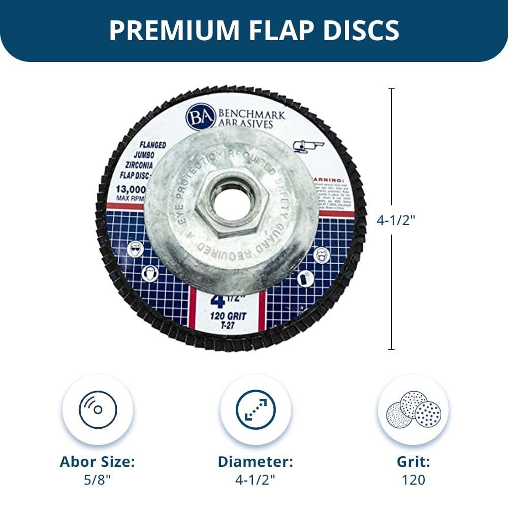 Benchmark - Discos abrasivos de alta densidad para solapa, tipo 29, de alta densidad, 11,4 x 15,9 cm, 10 unidades