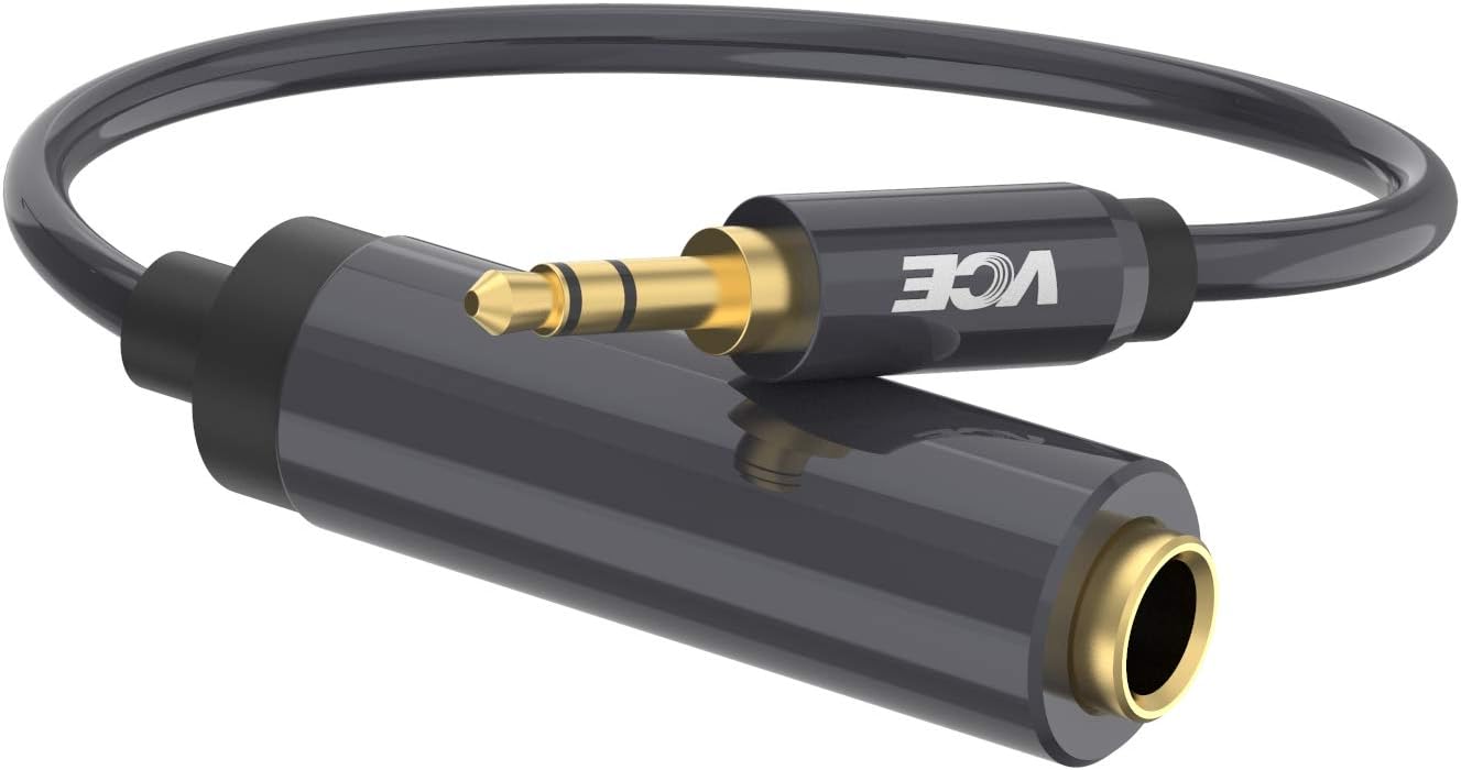 VCE Headphone Adapter 3.5mm Male to 6.35mm Female Audio Jack Adapter Converter 20cm