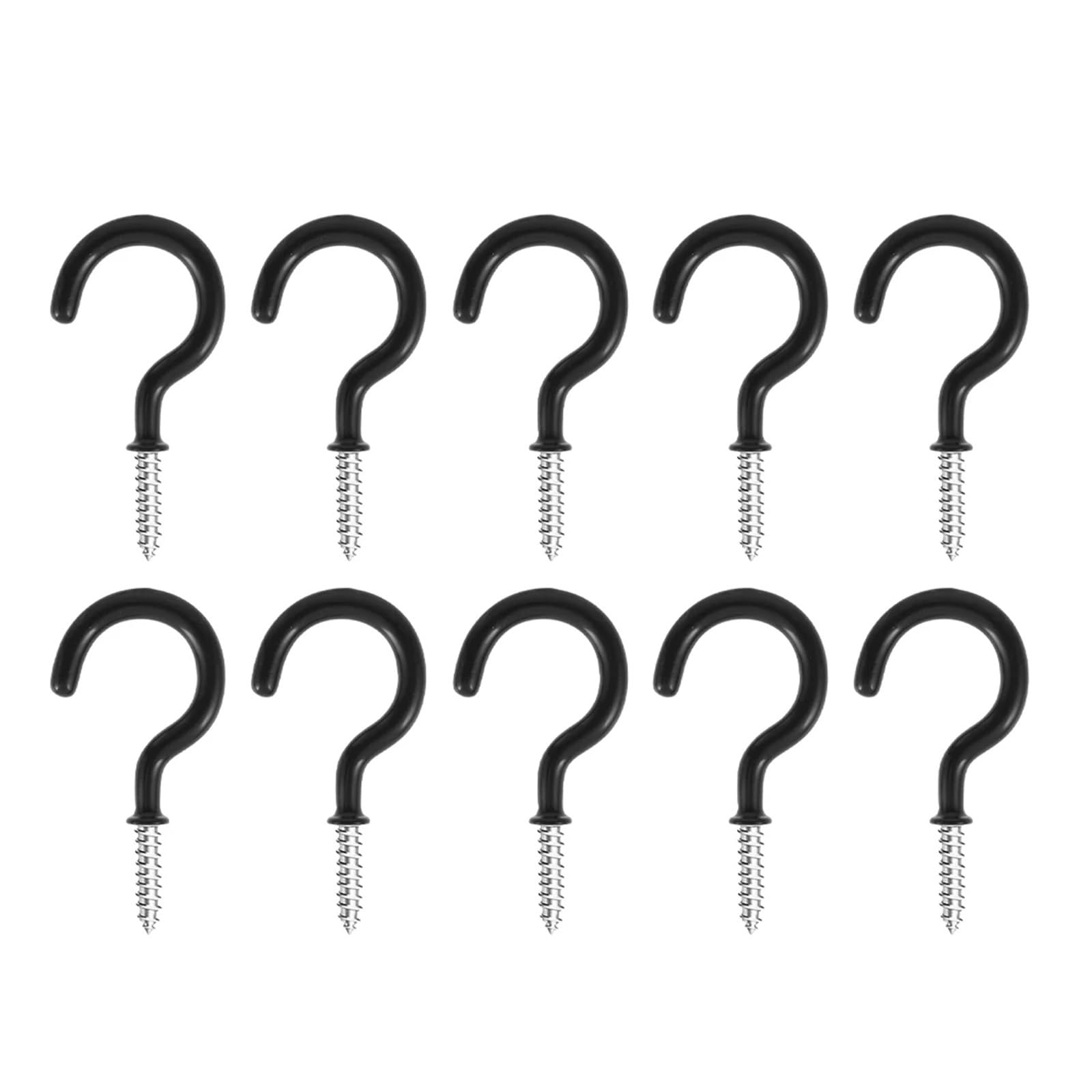Schraubhaken, Schraubbecherhaken 10 Stk. Mehrfarbiger Deckenaufhänger for die Garage zu Hause(Black)