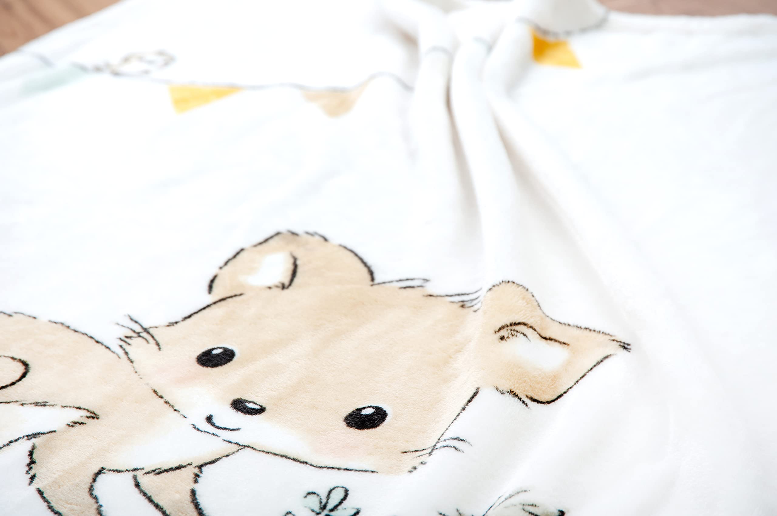 Herding Coperta plaid in microfibra Baby Best, Amici del bosco, 75 x 100 cm, Poliestere, Blu