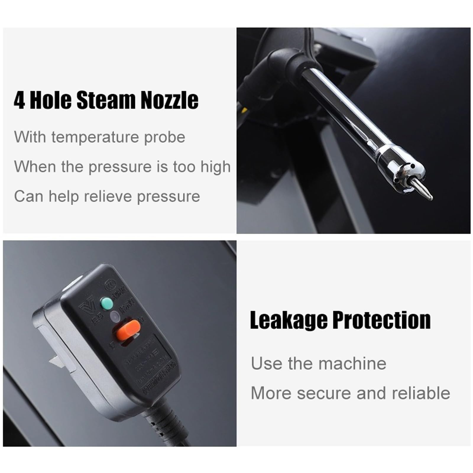 Komercyjny spieniacz do mleka Steam, 3000 W, szybko nagrzewający się spieniacz do mleka z wyświetlaczem LED, pojemność 8 l/2,11 galona, do barów, kawiarni, cukierni i sklepów z napojami(Black)