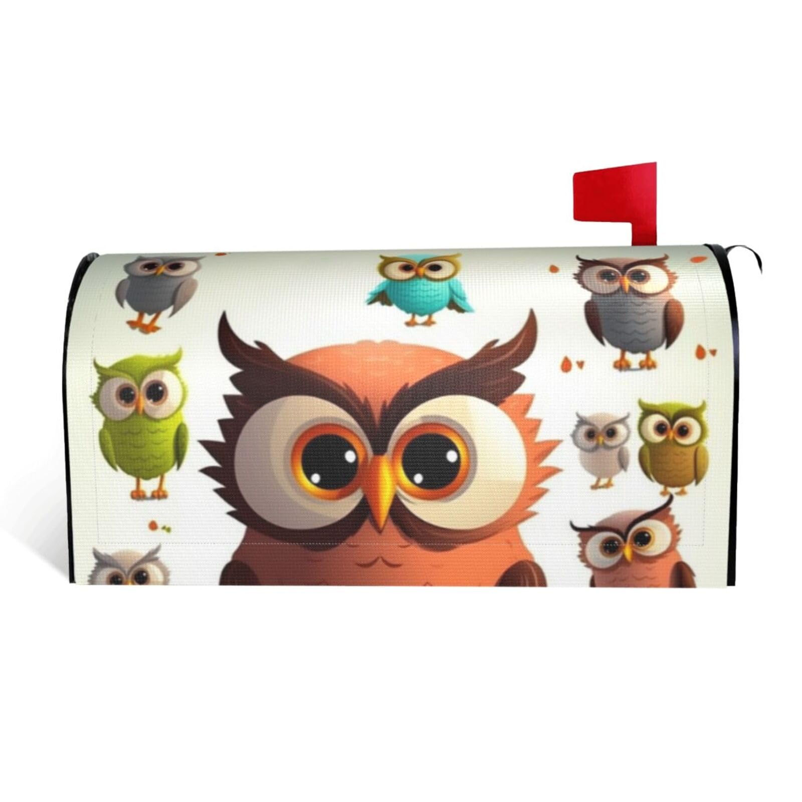 Cartoon owl Mailbox Covers Magnetic Standard Size 25.5x21 in, Decorative Post Letter Box Cover Waterproof Mailbox Wraps Outdoor Post Wraps for Garden Yard Home Decor