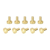 Vista 11 de uxcell Tornillos moleteados para pulgar, pernos planos de latón M6x20mm, perillas de agarre para PC, electrónico, mecánico, 10