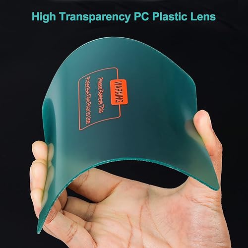 Miniatura 5 de NDUUN Paquete de 10 lentes protectoras de soldadura para pantalla de visión grande, lente de repuesto exterior de 5.43 x 4.8 pulgadas (5.433 x
