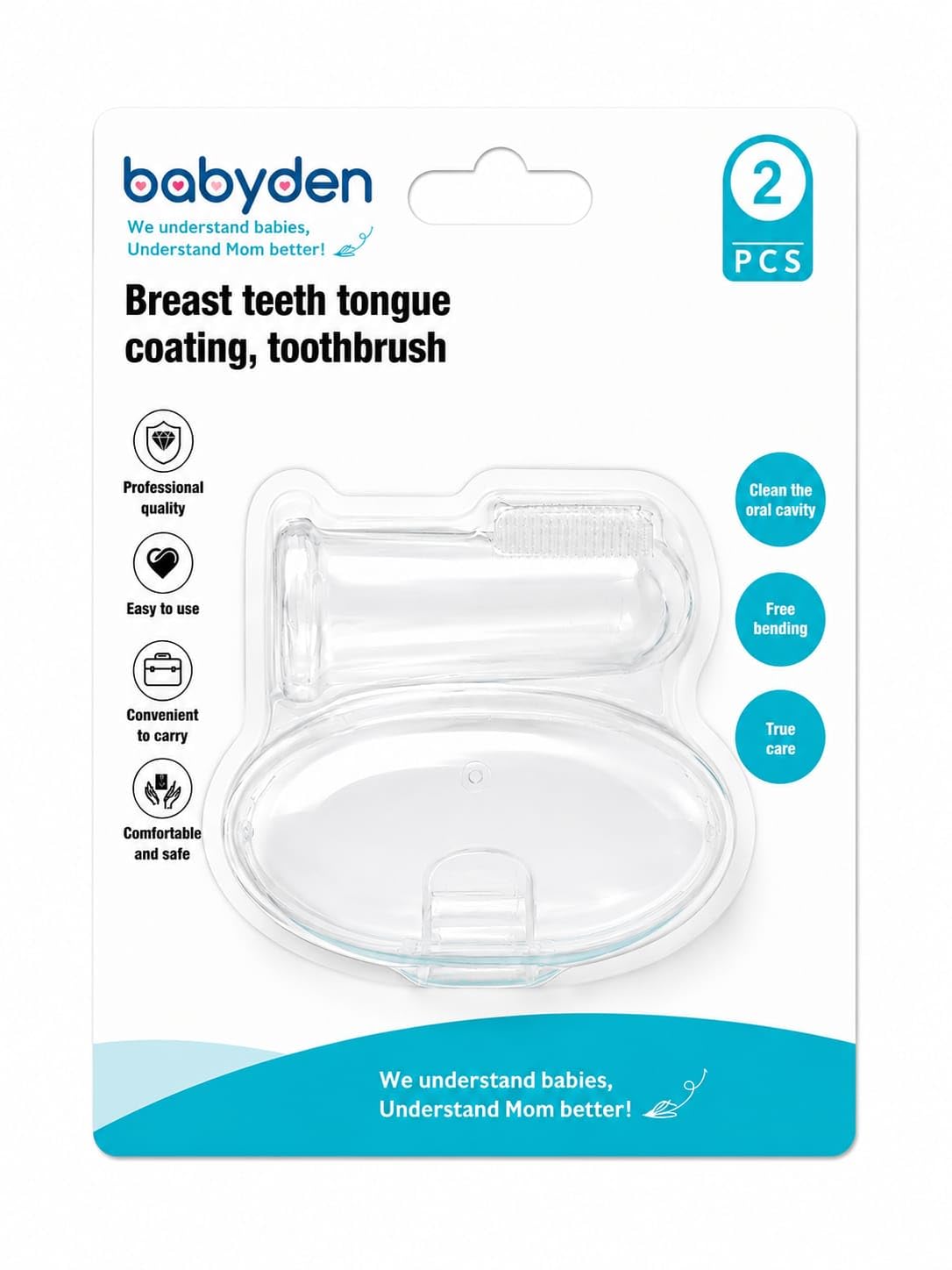Baby Finger Toothbrush for Infants & Toddlers, Clear | Food-Grade Silicone, Soft Bristles for Gum Massage & Tongue Cleaning, Storage Case, Teething Relief Tool WITH CASE-image-10