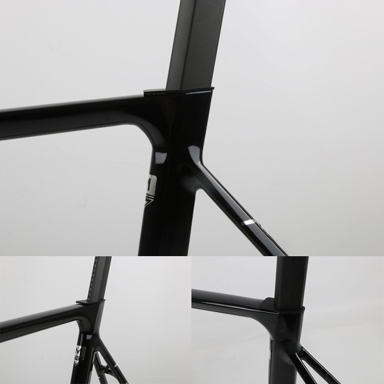 TUJISEK 700C Fixed Gear Bike Frameset 52/55/58cm Aluminum Alloy Bicycle Frame with Carbon Fiber Fork Track Bike C Brake Frame Quick Release F100 R120mm BSA BB68mm(Gloss Black,52CM)